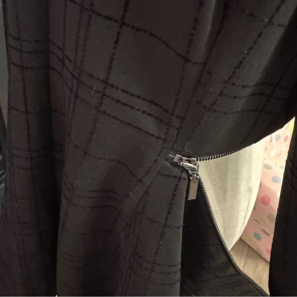 Alfani Black Grid-Pattern Longline Jacket With Zi… - image 8